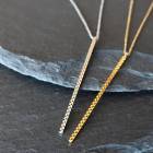 日本製 ダイヤカットカットバーのミディアムネックレス|ロングネックレス|ネックレス