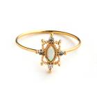 送料無料 日本製 オパール煌めくシンプル華奢リング|花・クローバー|指輪