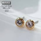 【SALE30％OFF】日本製 純チタン製  一粒ストーン シンプル スタッドピアス |プチピアス|ピアス