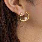 送料無料 馬蹄ムーンモチーフイヤリング/ピアス