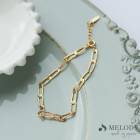 送料無料 日本製 クラフト調が個性派かわいいチェーンブレスレット|2連ブレスレット|ブレスレット・バングル