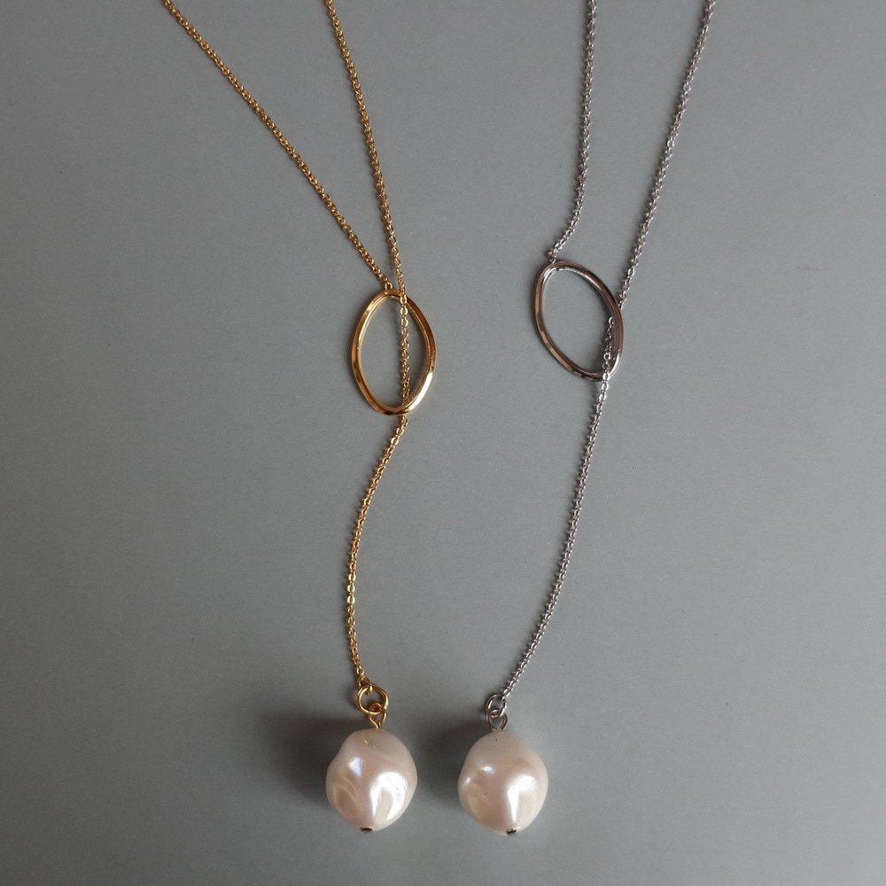 オイスターパールネックレスバロックパールペンダントNO25-1366