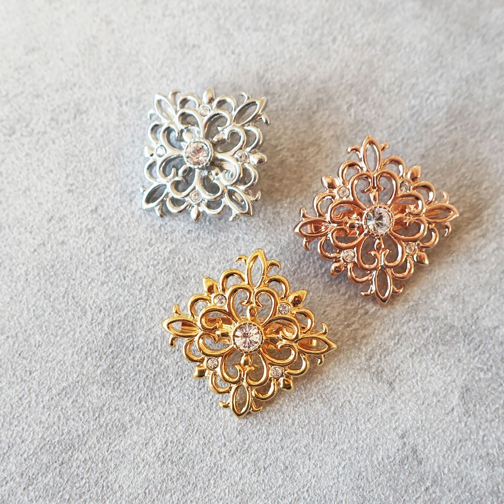 送料無料 日本製 透かし フラワー ブローチ K18 | ショールピン