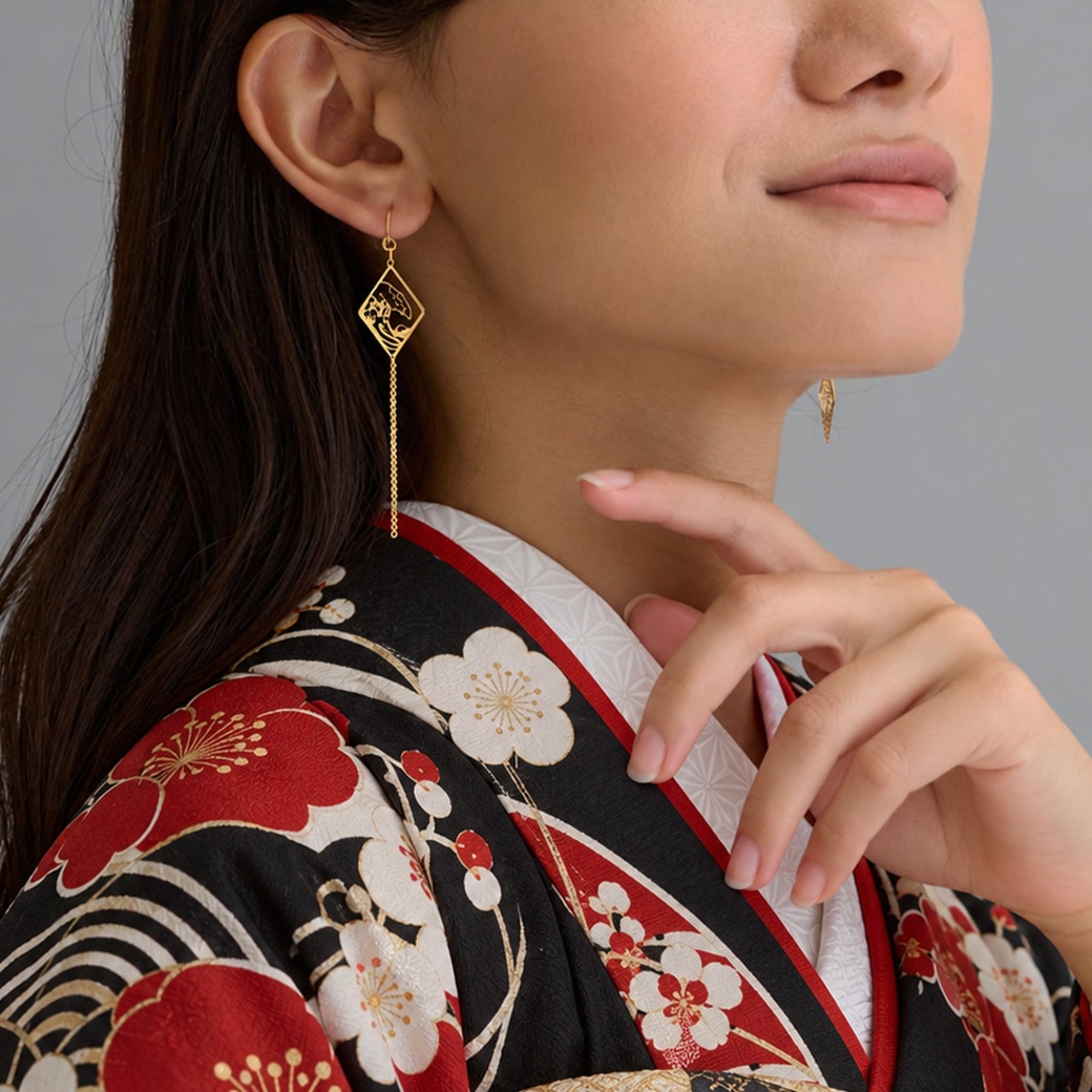 WA Modern Asymmetry Earrings｜ wa-bijou 和モダン アシンメトリー