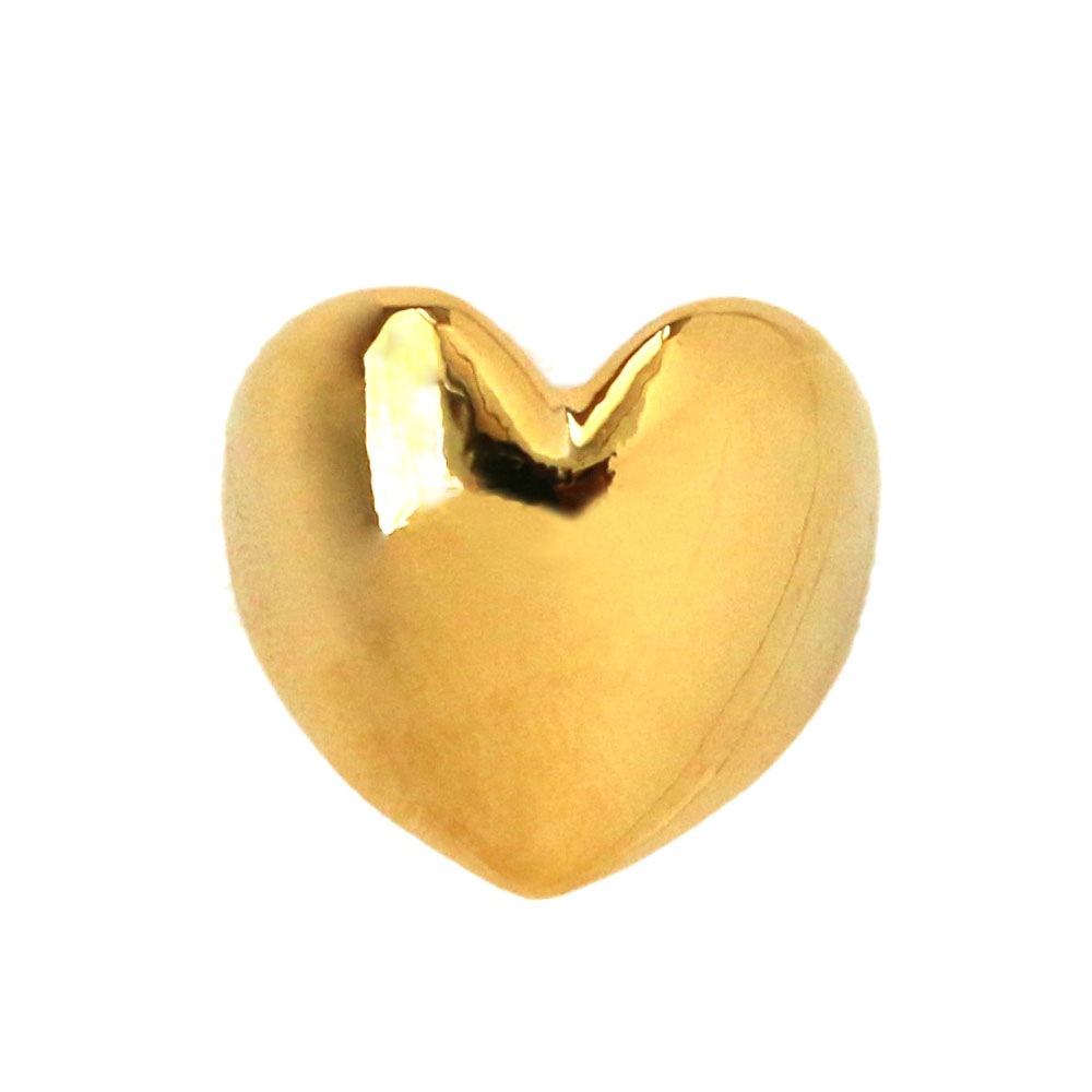 2サイズから選べるメタリックプランプハートのリング 11号 12号