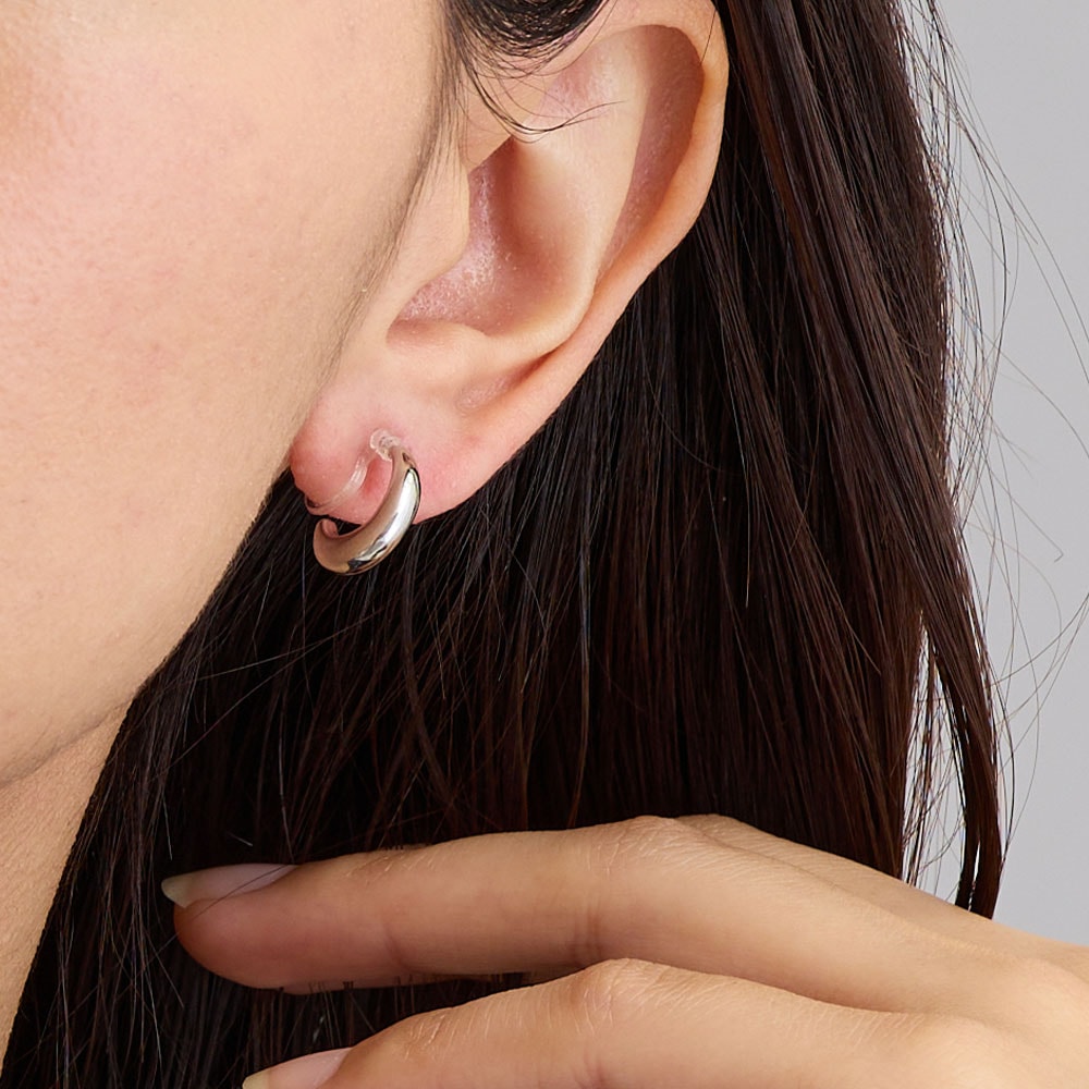 日本製 送料無料 ぷっくり メタル イヤリング 樹脂ノンホールピアス