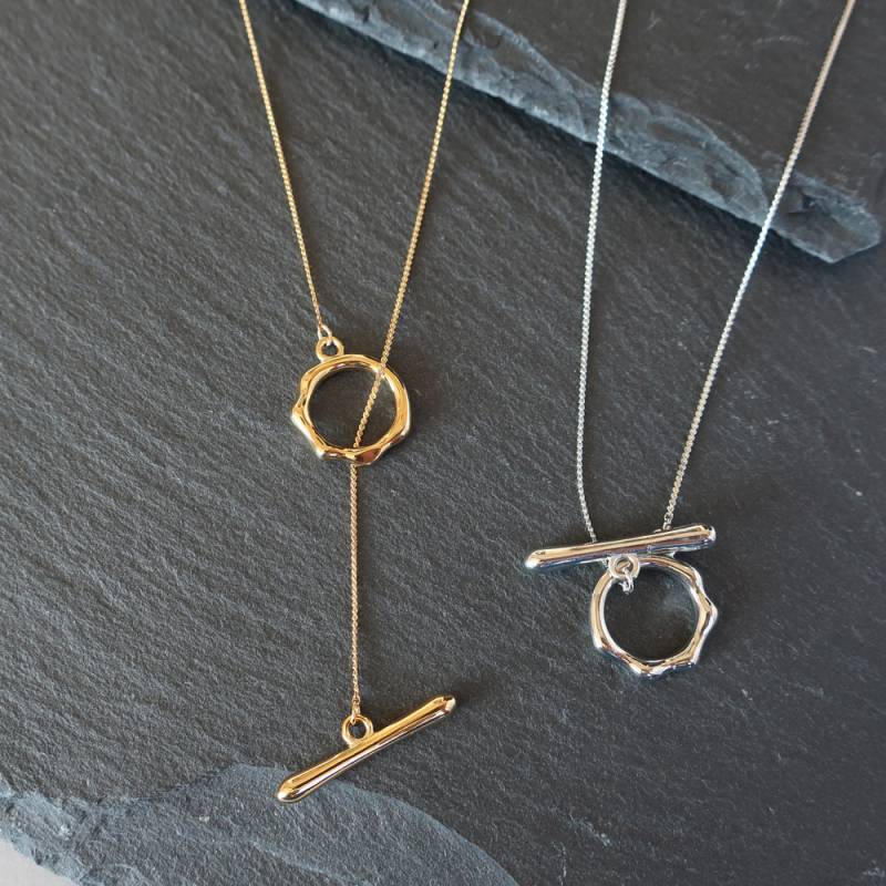 マンテルネックレス 日本製 ラリエット Y字ネックレス 18kコーティング