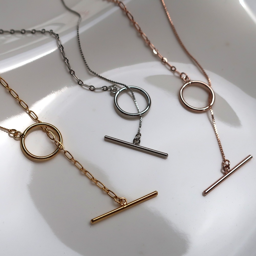 アクセサリー Y 2WAY 日本製 異なるチェーン ラリエット Y字ネックレス | ネックレス