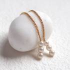 【SALE30％OFF】日本製 揺れる 3粒パール アメリカンピアス|アメリカンピアス・フックピアス|ピアス
