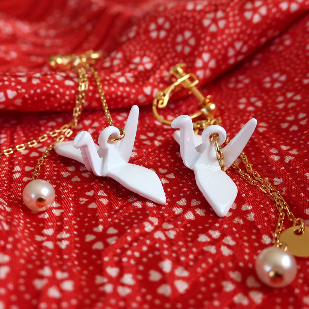 wa-bijouシリーズ 折り鶴 origami イヤリング/ピアス | ピアス