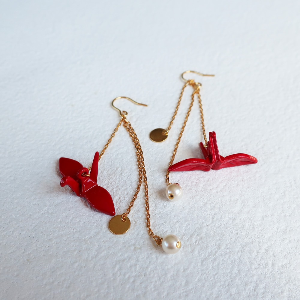 wa-bijouシリーズ 折り鶴 origami イヤリング/ピアス | ピアス