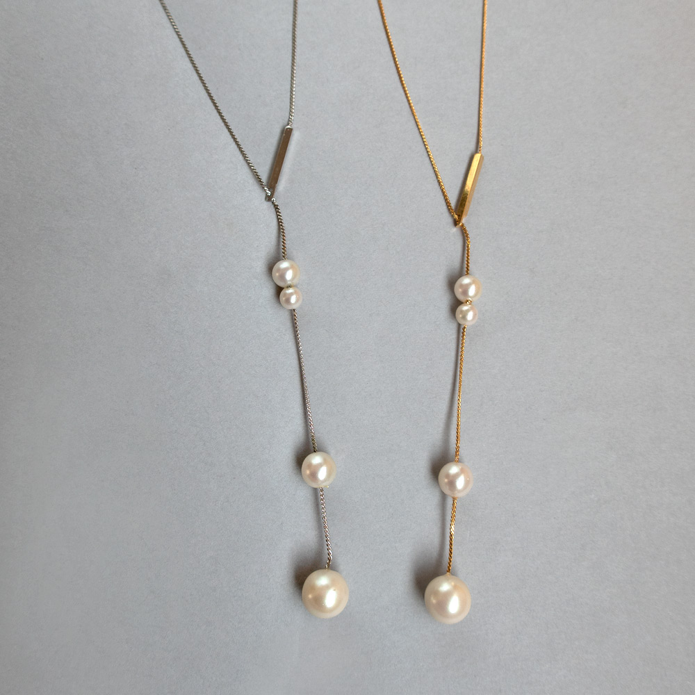 日本製 パールラリエットY字ロングネックレス | ネックレス,ロング