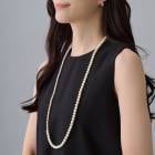 日本製 Easy magnetic necklace 2-way pearl long necklace|ネックレス