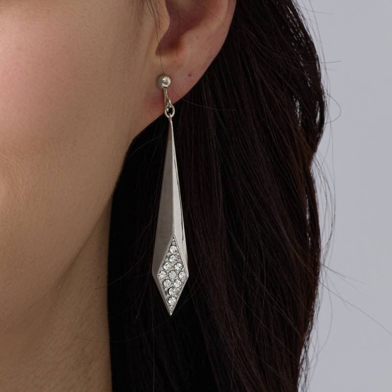 日本製 Large metal motif earrings