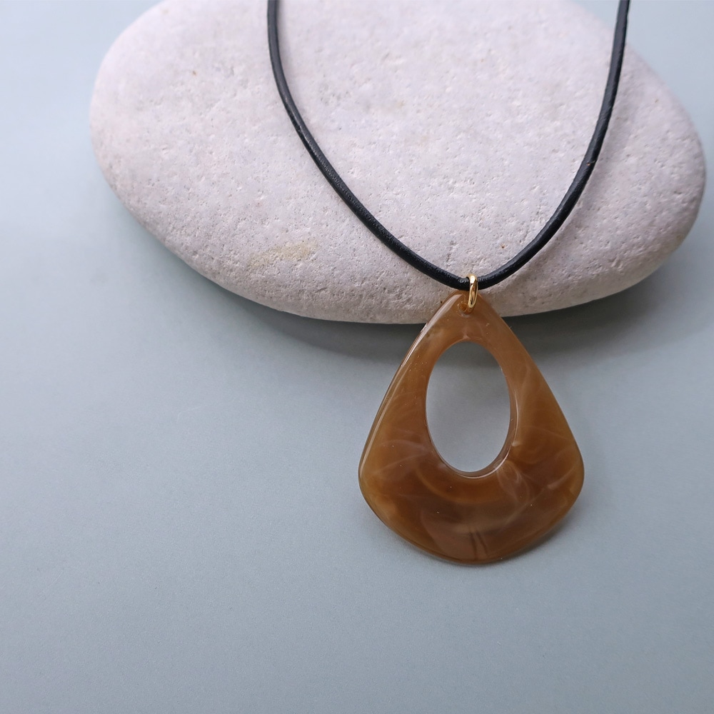 日本製 べっこう風 マーブル ロングネックレス | ネックレス | 日本製