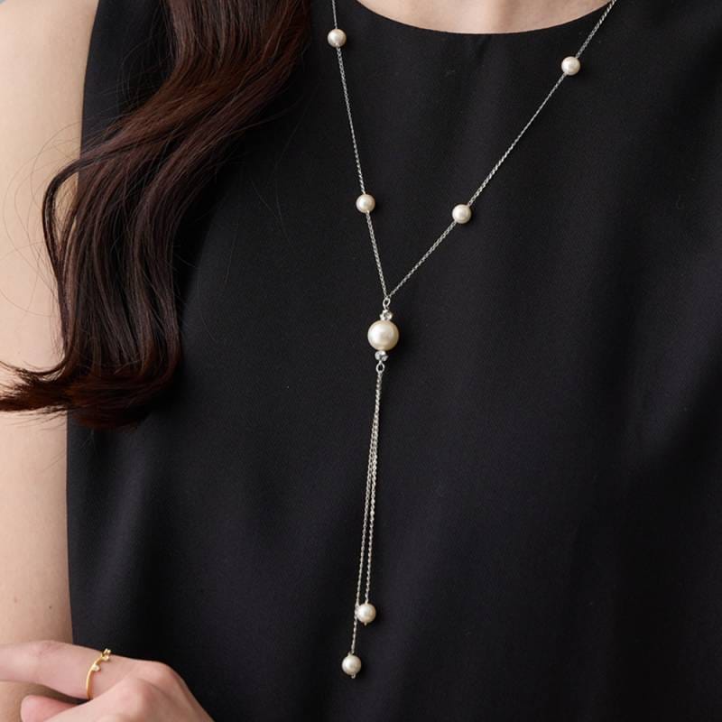 日本製 Y字ネックレス パール ロングネックレス | ネックレス | 日本製
