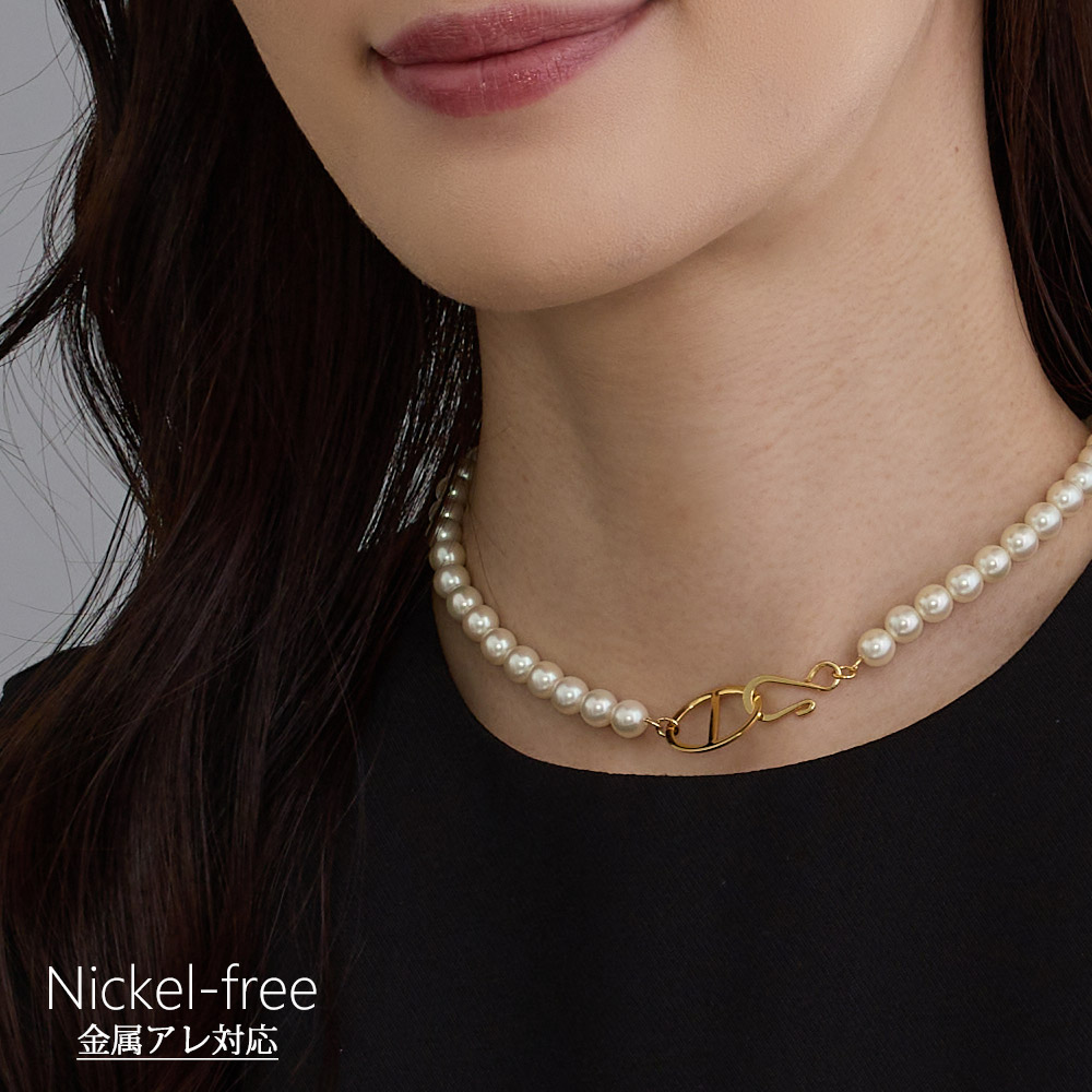 日本製 フック パール ネックレス オケージョン | ネックレス | 日本製