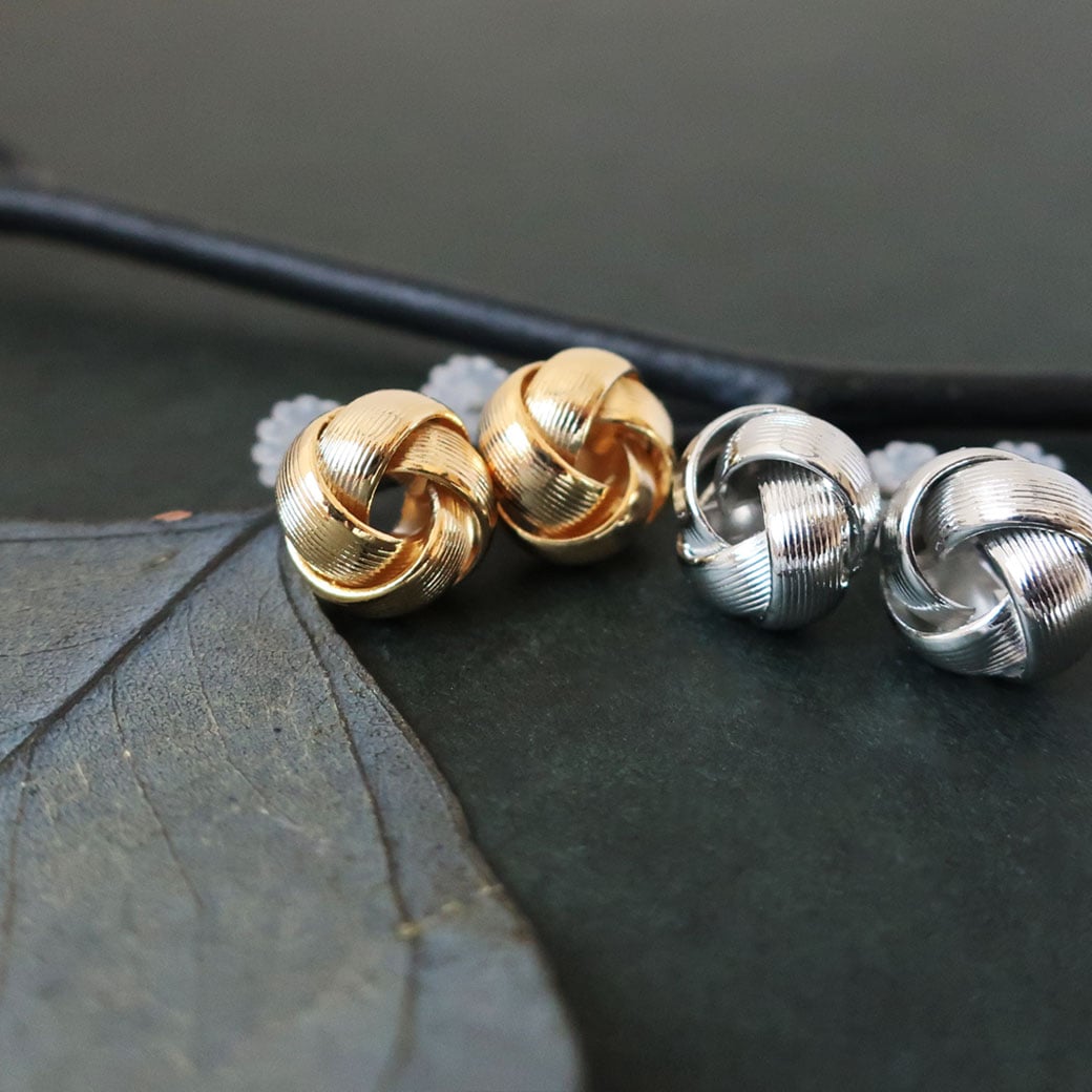 日本製 ノットループ ピアス イヤリング ノンホールピアス | ピアス