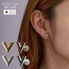 日本製 チタンポスト V字 ピアス レディース|ピアス