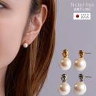 ピアス レディース パールピアス パール 結び タイモチーフ 日本製 チタンポスト  小ぶり 小さい  k18gp 大人 ゴールド シルバー 金属アレルギー |ピアス