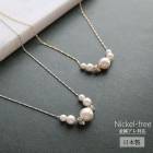 日本製 ロンデル パールネックレス レディース 金属アレルギー対応 K18GP|ネックレス