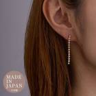 日本製 選べる２サイズ ２カラー ラインストーン イヤリング ノンホールピアス  