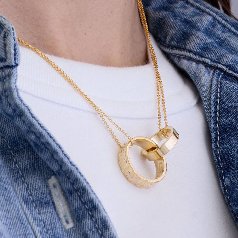 ハワイアンジュエリー ダブルリング ネックレス応 日本製 レディース