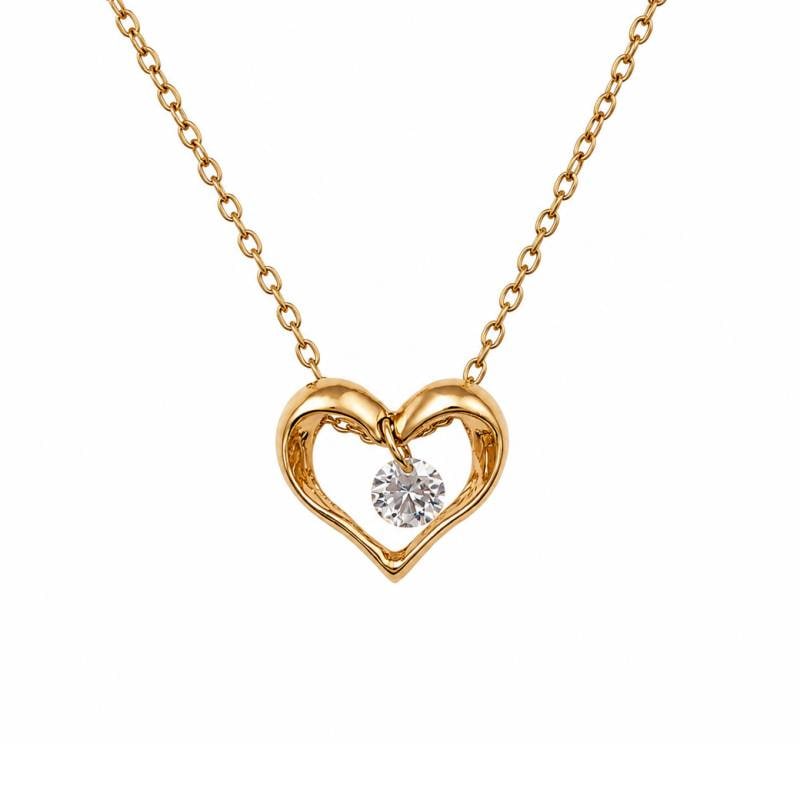Swing Heart Zirconia Necklace｜日本製 スイングジルコニア ハート