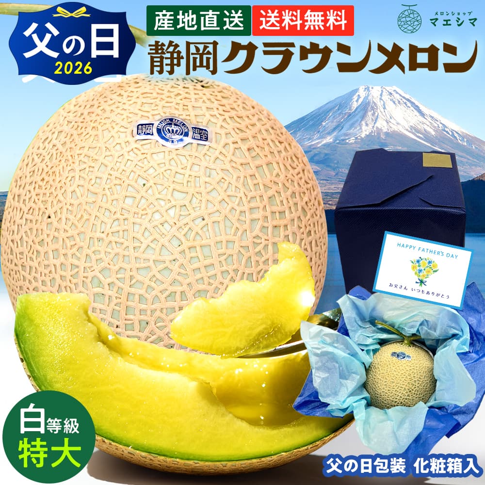 クラウンメロン【並(白等級)】特大玉(1.5kg前後)1玉入り │ 静岡