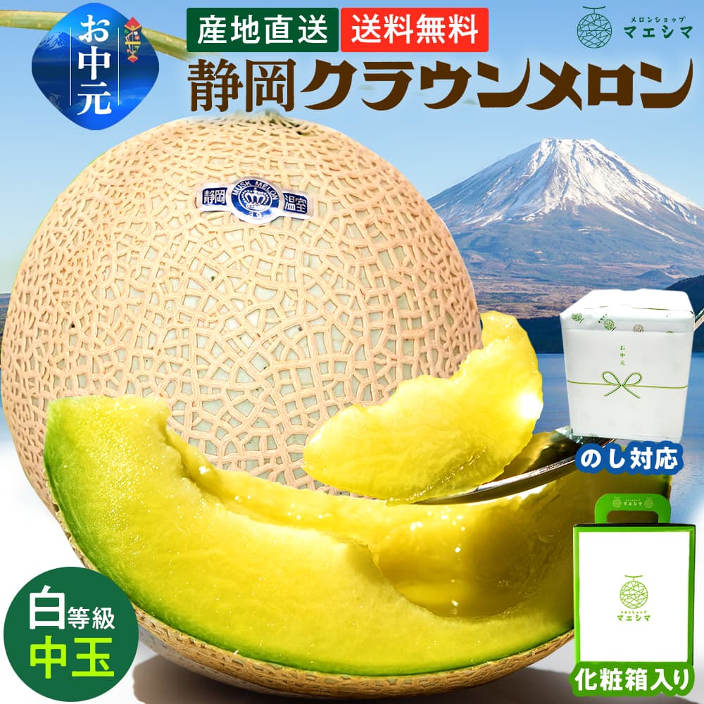 クラウンメロン【並(白等級)】中玉(1.3kg前後)1玉入り │ 静岡クラウン