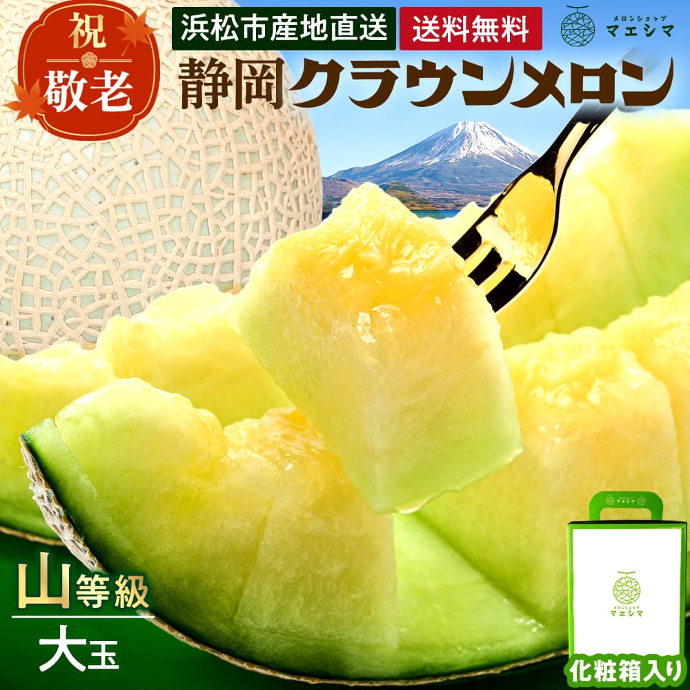 【送料無料】クラウンメロン【上(山等級)】大玉(1.4kg前後)1玉入り