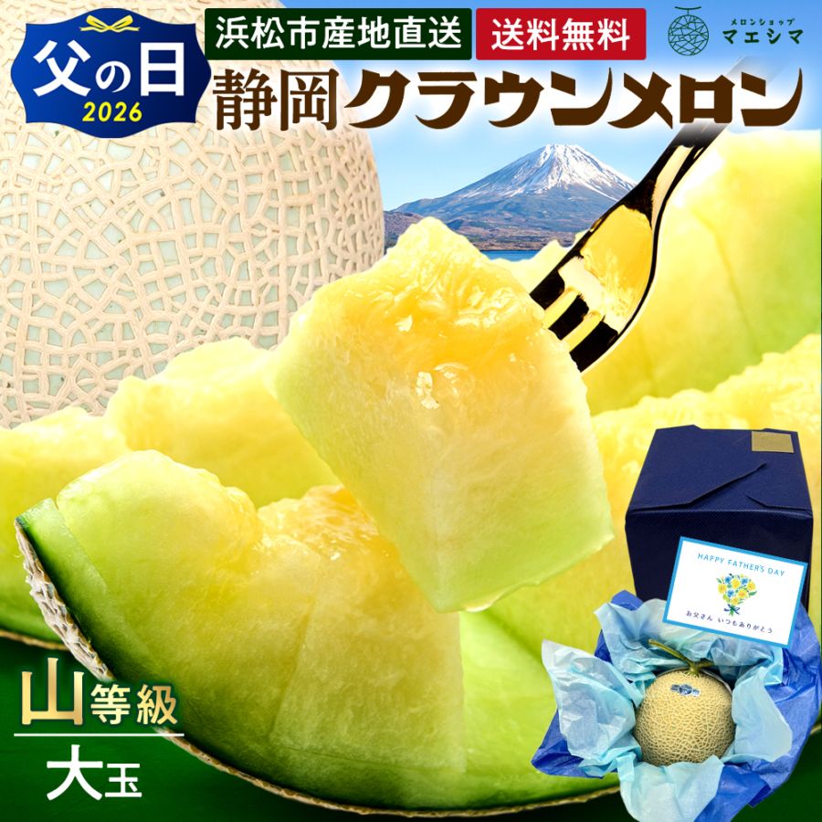 【送料無料】クラウンメロン【上(山等級)】大玉(1.4kg前後)1玉入り