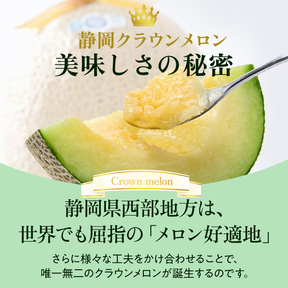 クラウンメロン【並(白等級)】中玉(1.3kg前後)2玉入り │ 静岡