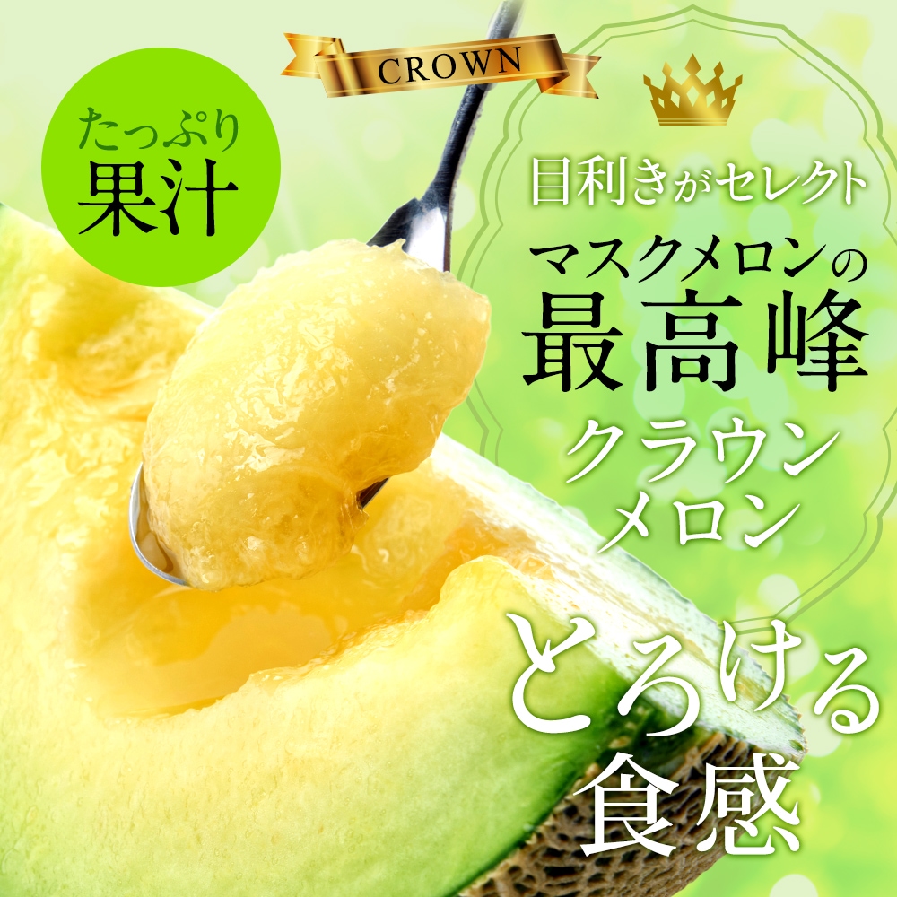 クラウンメロン【並(白等級)】特大玉(1.5kg前後)2玉入り │ 静岡