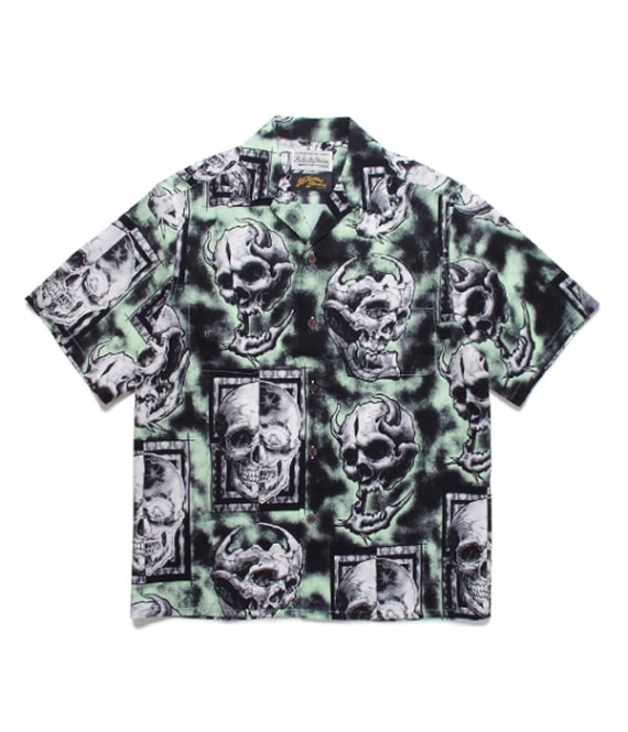 56 TATTOO STUDIO / HAWAIIAN SHIRT S/S【MINT】｜WACKO MARIA