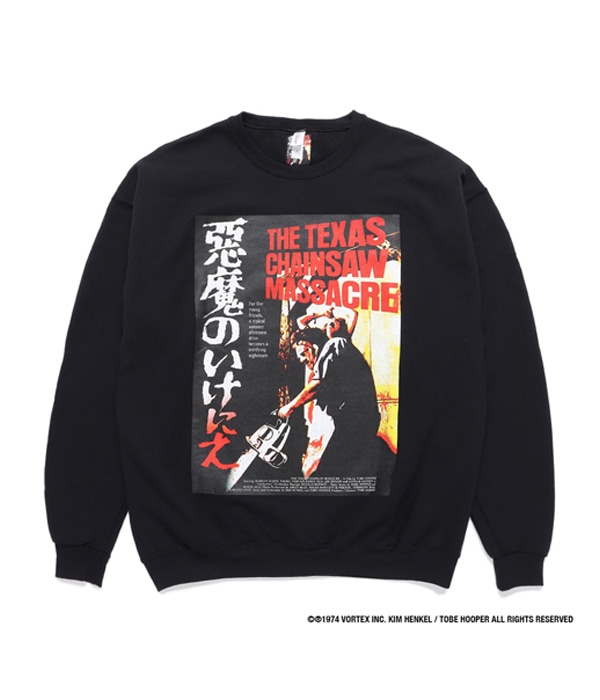 THE TEXAS CHAINSAW MASSACRE / CREW NECK SWEAT SHIRT (TYPE-2)【BLACK】