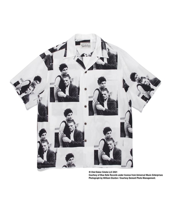 CHET BAKER / S/S HAWAIIAN SHIRT (TYPE-3)【WHITE】