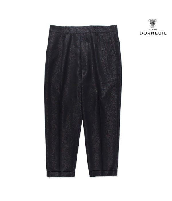 GLITTER PLEATED TROUSERS (TYPE-1) ＜DORMEUL＞【BLACK】