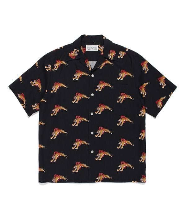 TIM LEHI / S/S HAWAIIAN SHIRT (TYPE-5)【BLACK】