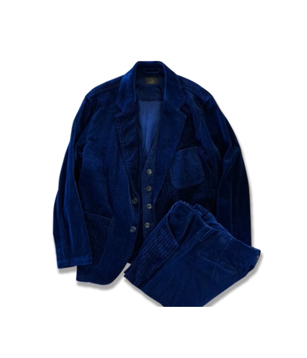 INDIGO MIXCORDYROY JACKET 3Piece SET