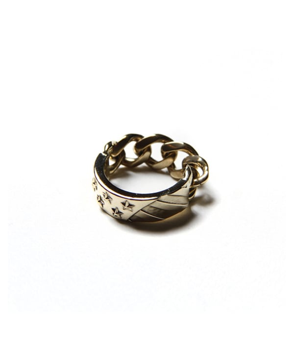THE STARS AND STRIPES CHAIN RING ＜BRASS＞