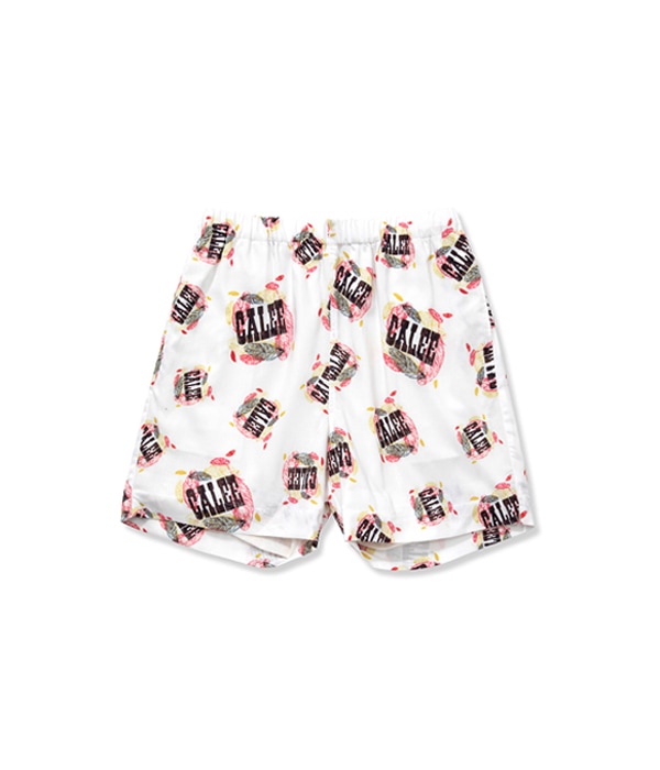 ALLOVER FEATHER PATTERN AMUNZEN CLOTH EAZY SHORTS