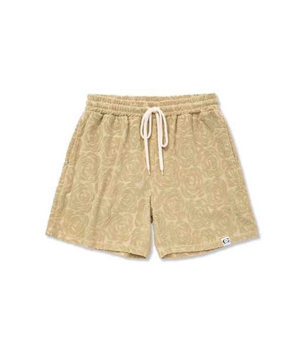 ROSE PATTERN PILE JACQUARD SHORTS【BEIGE】