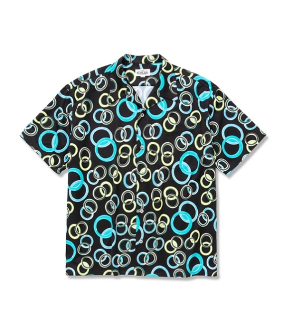 ALLOVER ANNULUS PATTERN S/S SHIRT【BLACK】