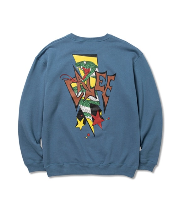 SNAKE BOLT CREW NECK SWEAT【BLUE】