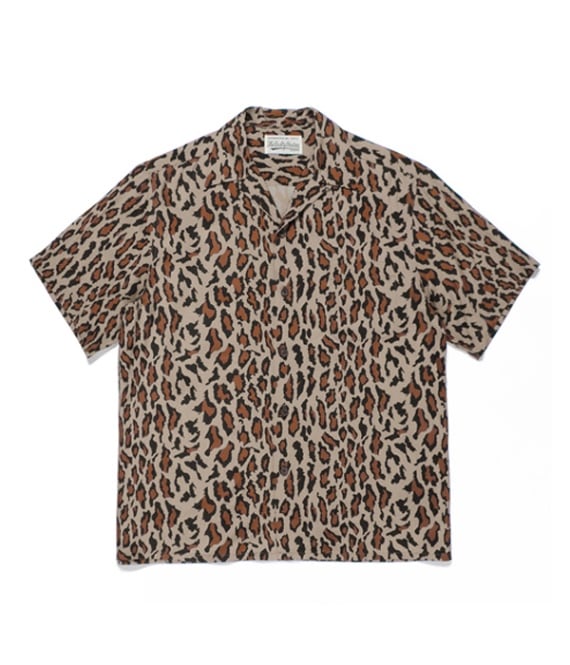 HAWAIIAN SHIRT S/S (TYPE-6) <LEOPARD>【BEIGE】