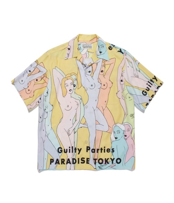 HAWAIIAN SHIRT S/S (TYPE-3) <天国東京百女柄図>【YELLOW】