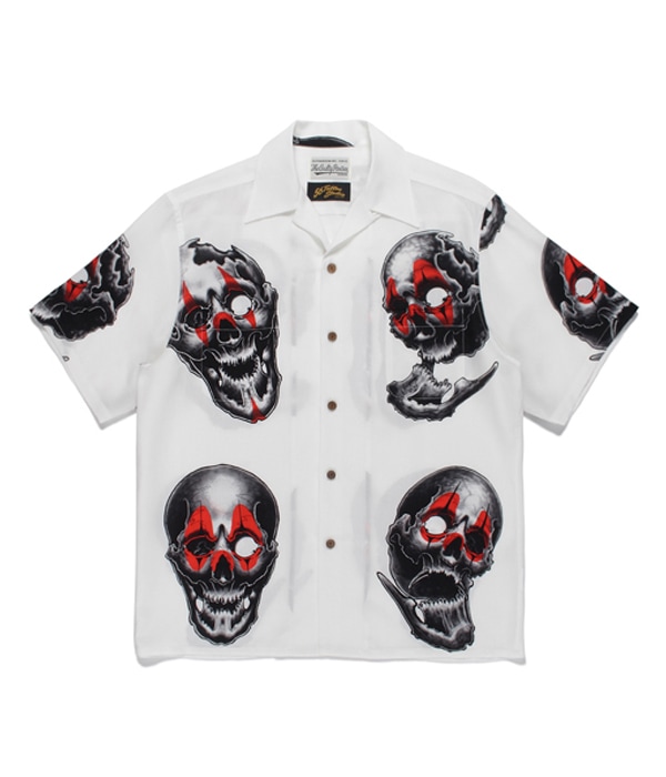56 TATTOO STUDIO / S/S HAWAIIAN SHIRT (TYPE-2)【WHITE】