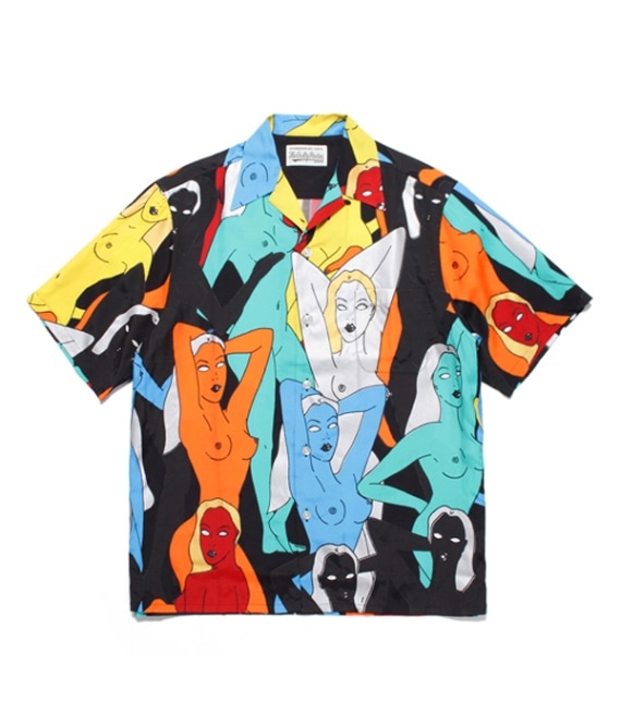 HAWAIIAN SHIRT S/S (TYPE-1) ＜天国東京百女柄図＞【2 Colors Available】