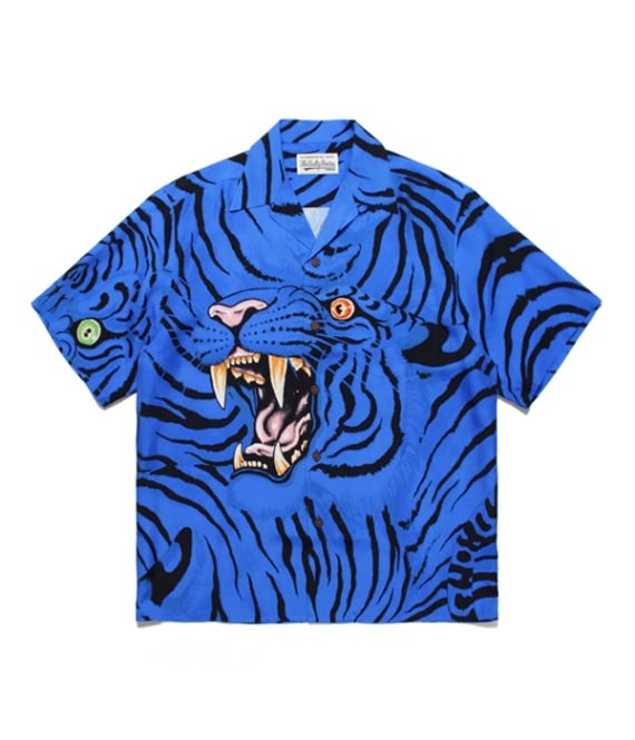 TIM LEHI / S/S HAWAIIAN SHIRT【BLUE】